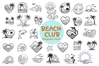 Beach Club Doodle Font Design Ideas and Uses